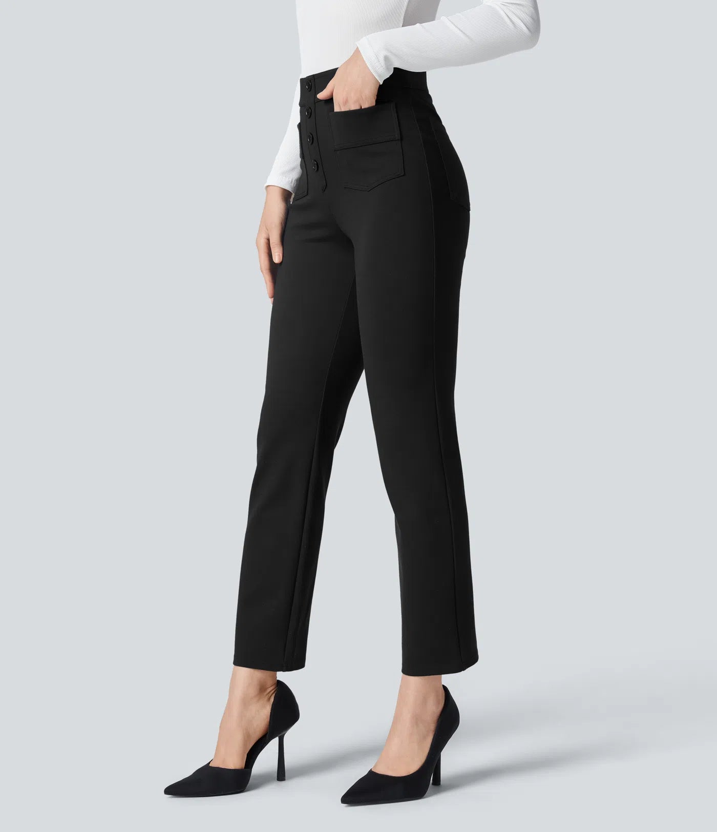 Aurella Flex™ – Stretch Arbeits-Hose mit hohem Bund & Seitentaschen