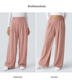 Aurella Flex™ Elastische High-Waist Stoffhose mit Seitentaschen und geradem Schnitt