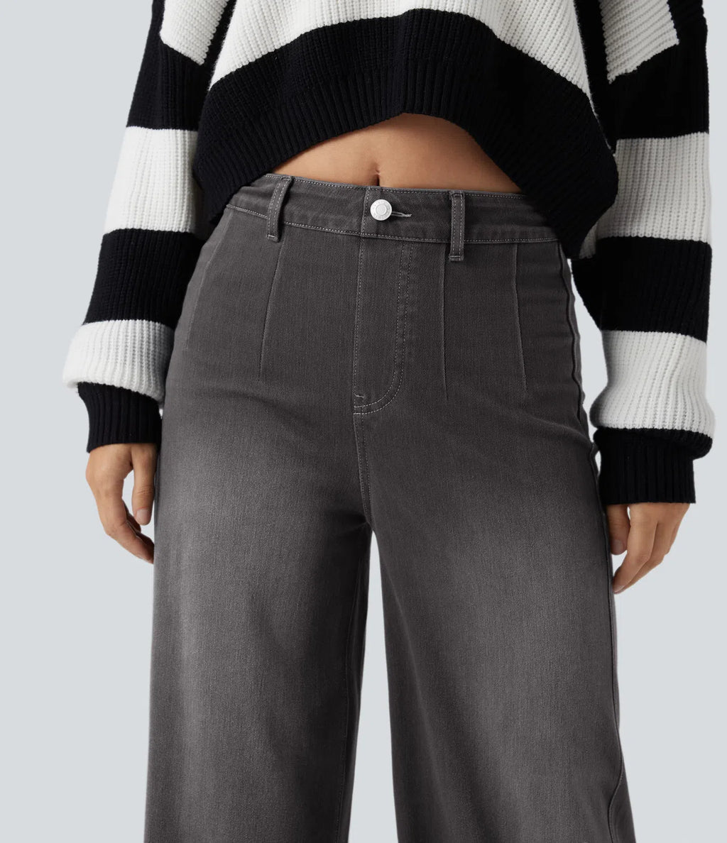 Aurella Flex™ Komfort-Jeans mit mittlerer Taille, Bauchkontrolle und Wide Leg