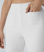 Aurella Flex™ Lässige Stoffhose mit hohem Bund und mehreren Taschen und geradem Bein