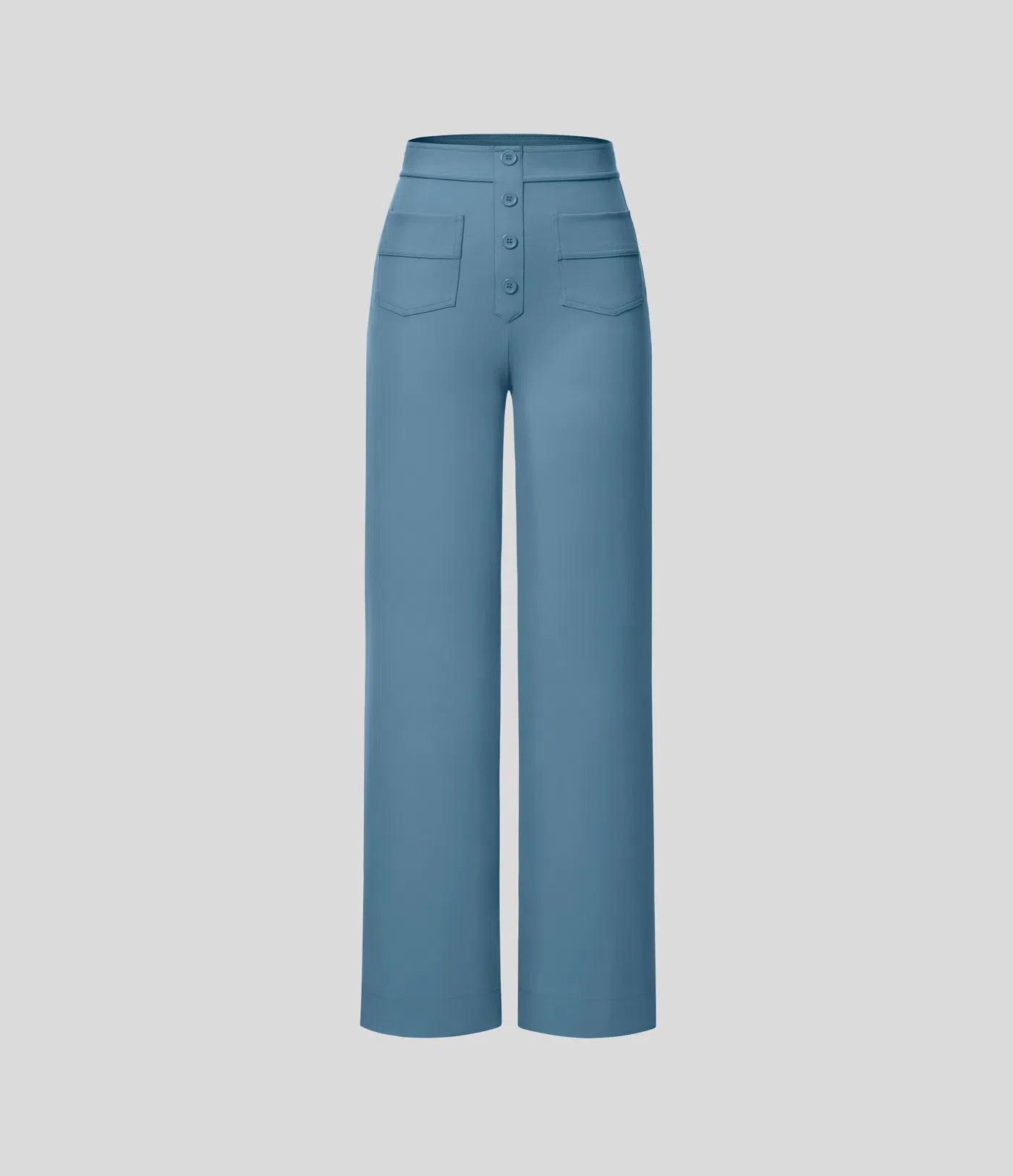 Aurella Flex™ Lässige Stoffhose mit hohem Bund und mehreren Taschen und geradem Bein