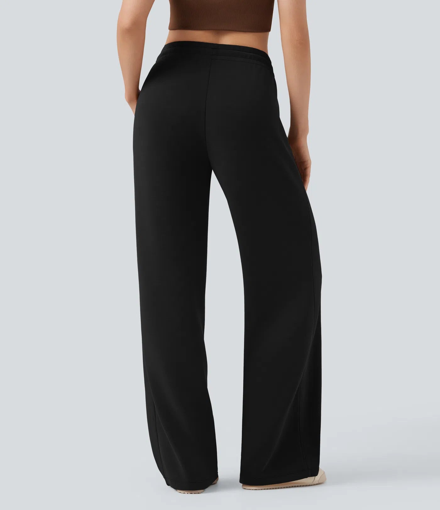 Aurella Ease™ – Lässige Hose mit mittelhohem Bund, Seitentaschen, Kordelzug und geradem Bein