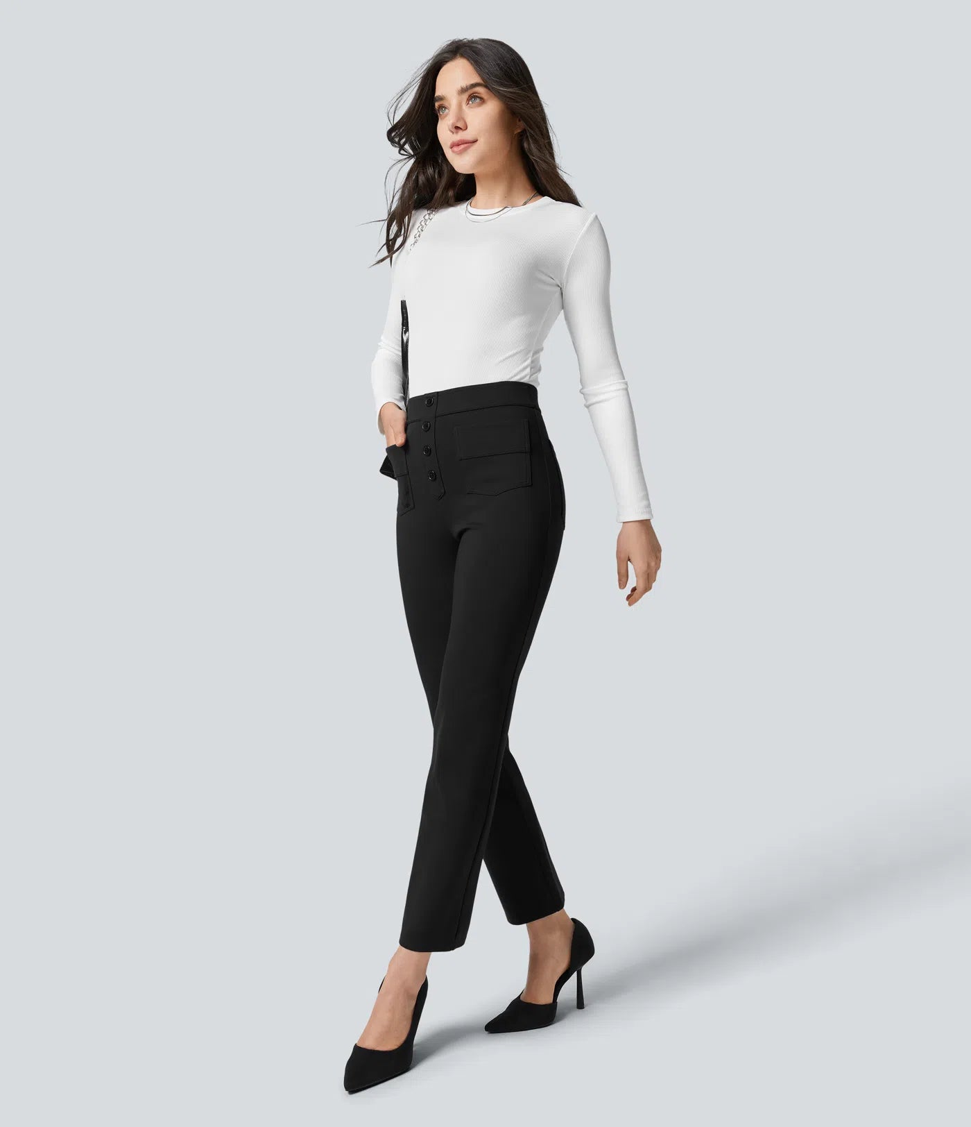 Aurella Flex™ – Stretch Arbeits-Hose mit hohem Bund & Seitentaschen