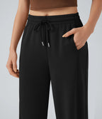 Aurella Ease™ – Lässige Hose mit mittelhohem Bund, Seitentaschen, Kordelzug und geradem Bein