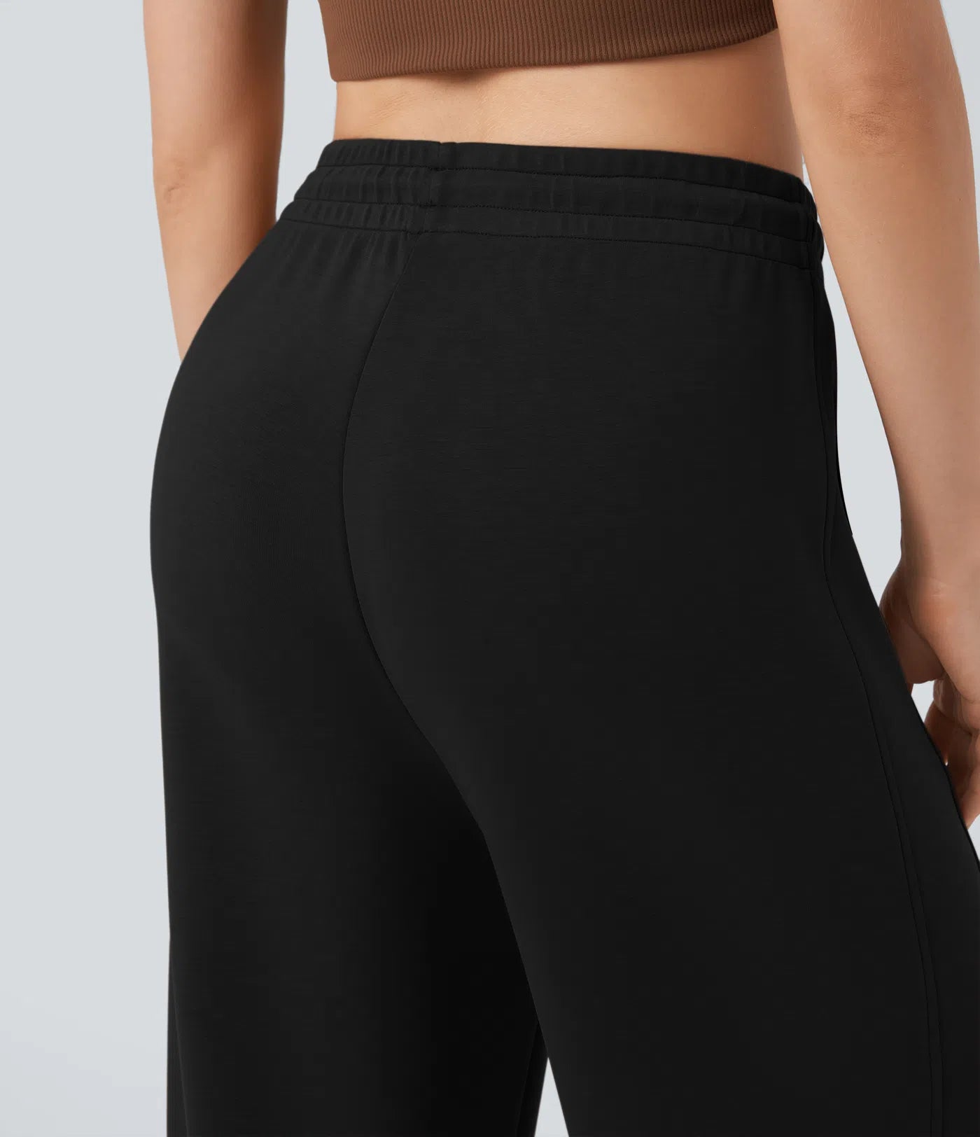 Aurella Ease™ – Lässige Hose mit mittelhohem Bund, Seitentaschen, Kordelzug und geradem Bein