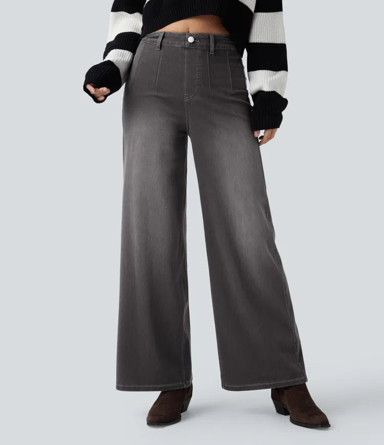 Aurella Flex™ Komfort-Jeans mit mittlerer Taille, Bauchkontrolle und Wide Leg