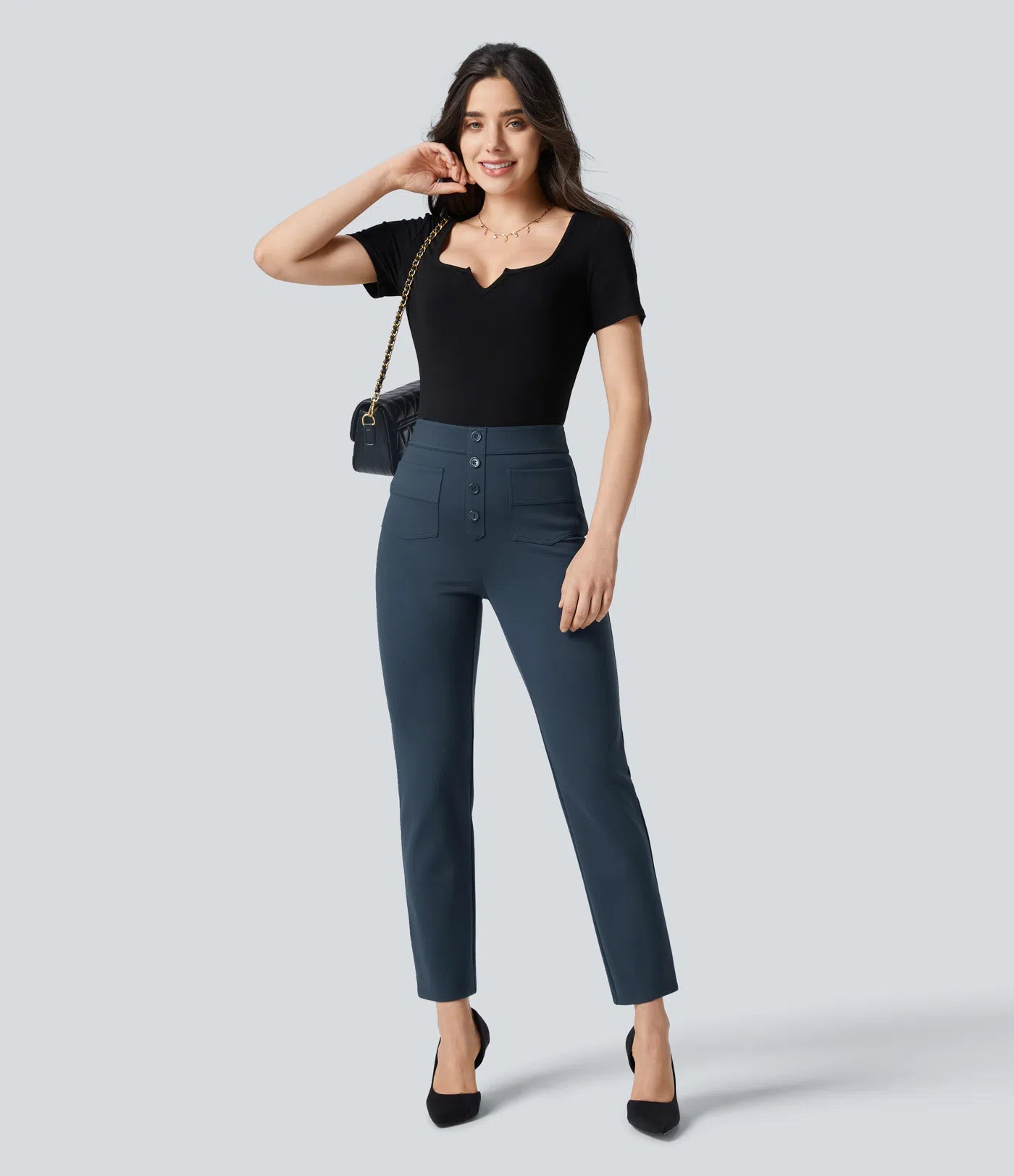 Aurella Flex™ – Stretch Arbeits-Hose mit hohem Bund & Seitentaschen