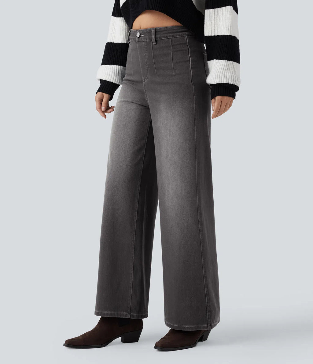 Aurella Flex™ Komfort-Jeans mit mittlerer Taille, Bauchkontrolle und Wide Leg