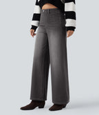 Aurella Flex™ Komfort-Jeans mit mittlerer Taille, Bauchkontrolle und Wide Leg