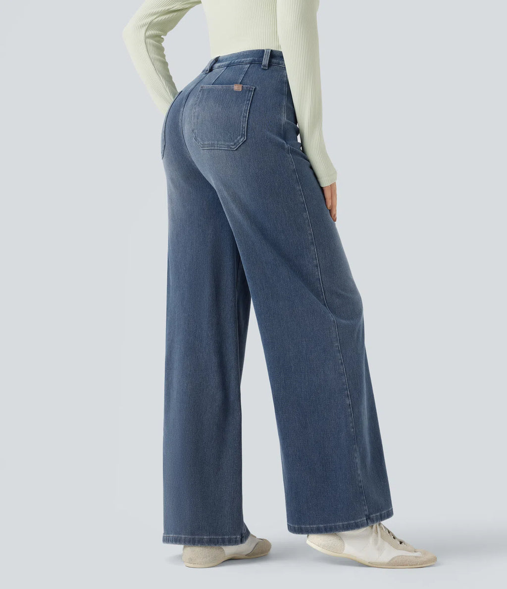 Aurella Flex™ Komfort-Jeans mit mittlerer Taille, Bauchkontrolle und Wide Leg