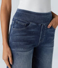 Aurella Flex™ Baggy Jeans aus gewaschenem Stretch-Denim mit hohem Bund und weitem Bein