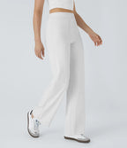 Aurella Flex™ Lässige Stoffhose mit hohem Bund und mehreren Taschen und geradem Bein