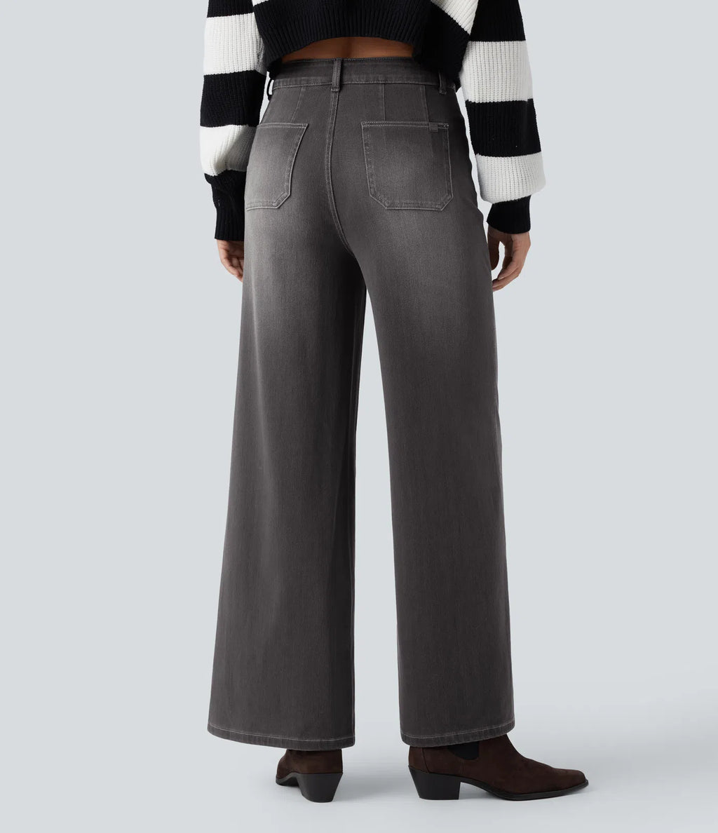 Aurella Flex™ Komfort-Jeans mit mittlerer Taille, Bauchkontrolle und Wide Leg