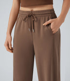 Aurella Ease™ – Lässige Hose mit mittelhohem Bund, Seitentaschen, Kordelzug und geradem Bein