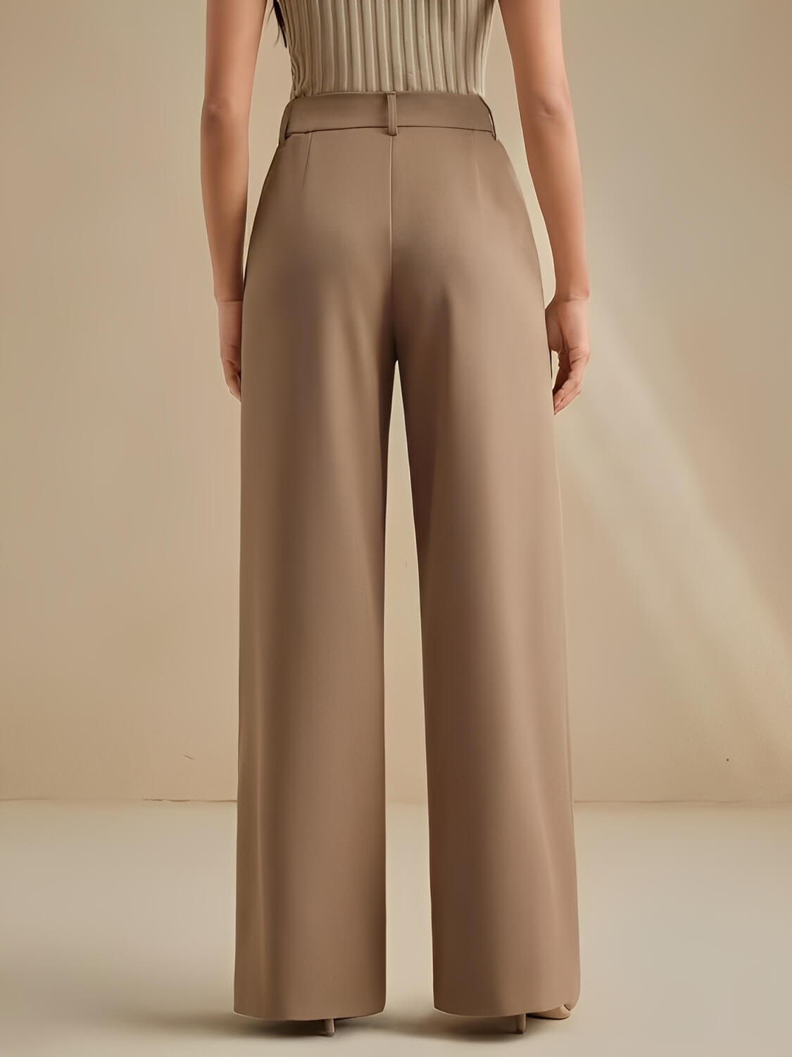 Aurella Jade™ Pantalon aus hochwertiger Schneiderware mit hohem Bund und weitem Bein