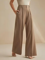Aurella Jade™ Pantalon aus hochwertiger Schneiderware mit hohem Bund und weitem Bein