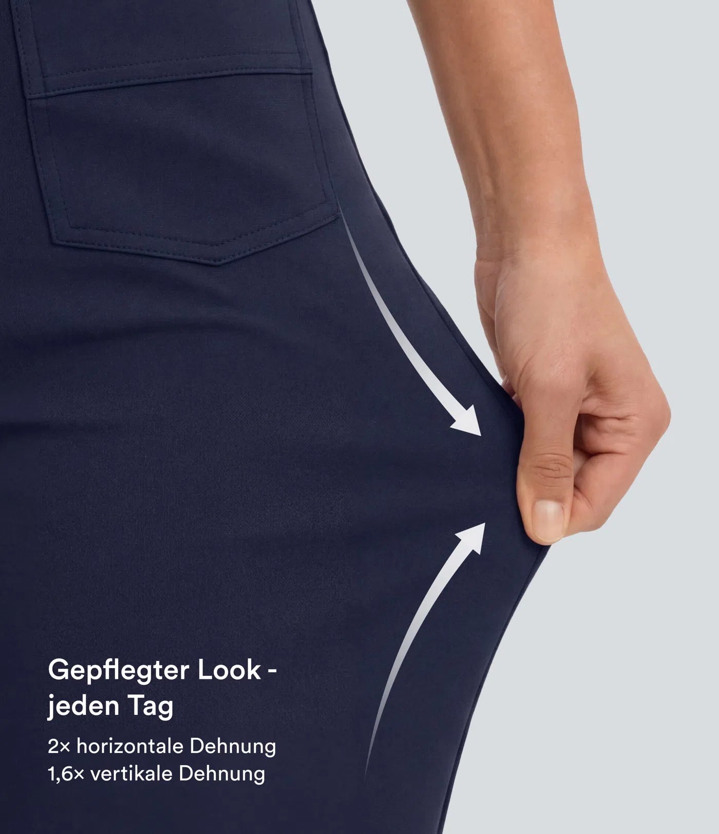 Aurella Flex™ Lässige Stoffhose mit hohem Bund und mehreren Taschen und geradem Bein