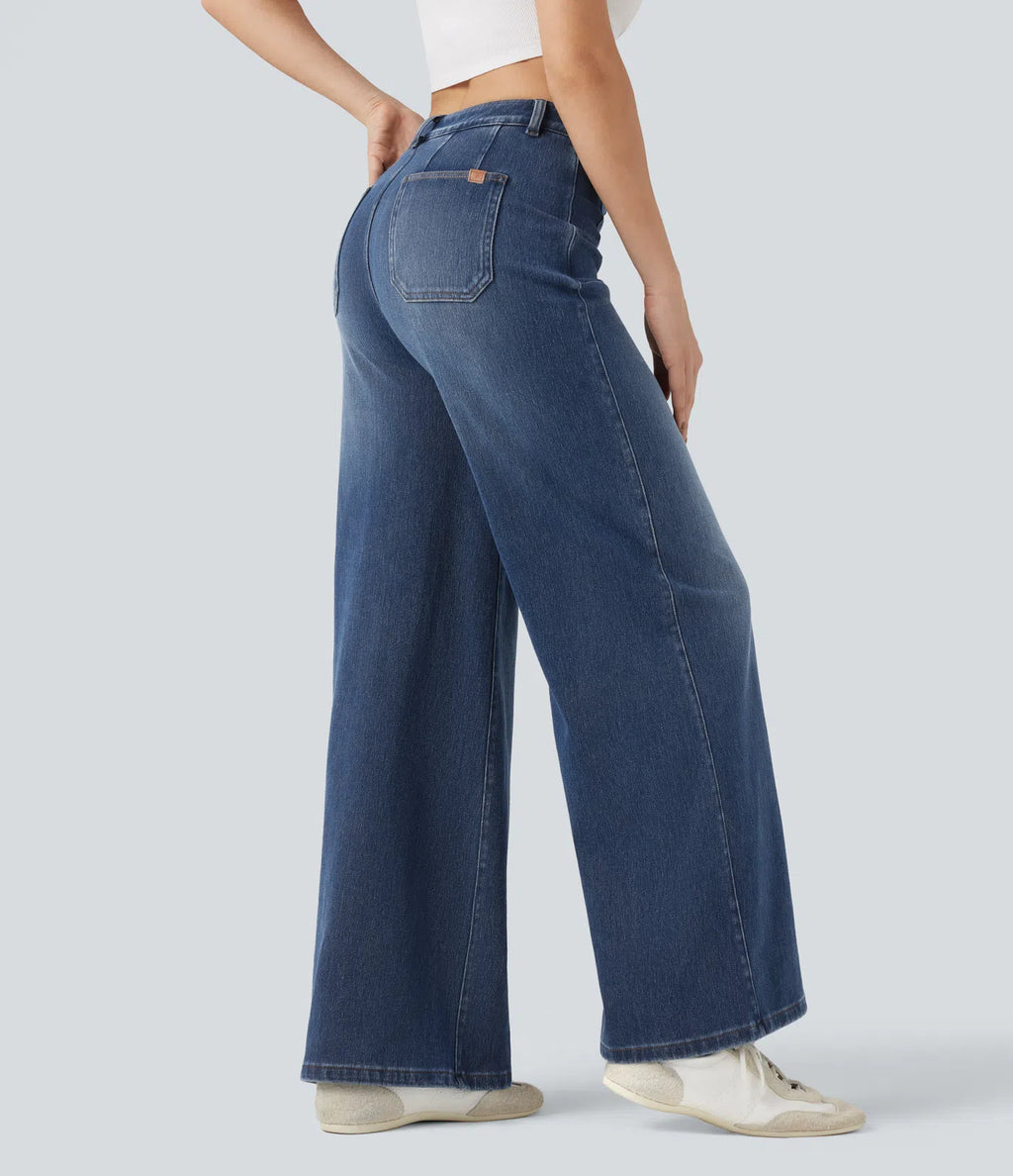 Aurella Flex™ Komfort-Jeans mit mittlerer Taille, Bauchkontrolle und Wide Leg