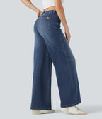Aurella Flex™ Komfort-Jeans mit mittlerer Taille, Bauchkontrolle und Wide Leg