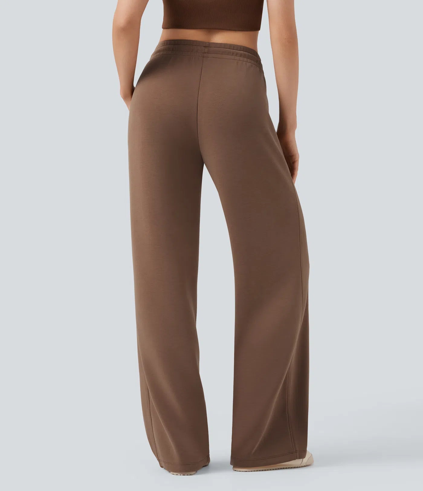 Aurella Ease™ – Lässige Hose mit mittelhohem Bund, Seitentaschen, Kordelzug und geradem Bein