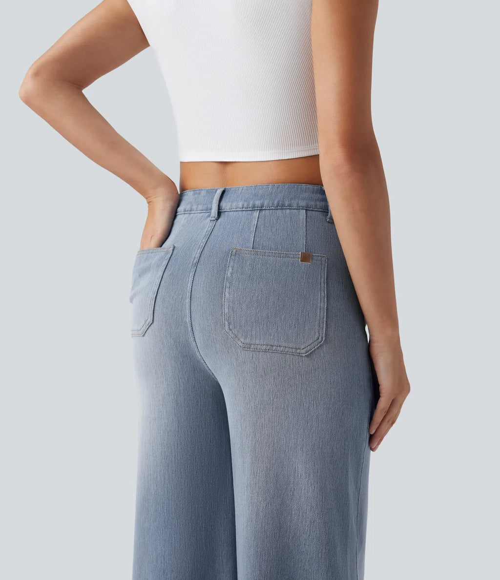 Aurella Flex™ Komfort-Jeans mit mittlerer Taille, Bauchkontrolle und Wide Leg