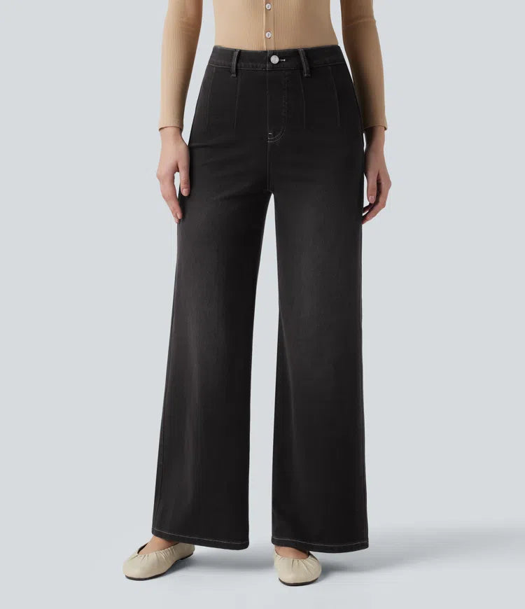 Aurella Flex™ Komfort-Jeans mit mittlerer Taille, Bauchkontrolle und Wide Leg