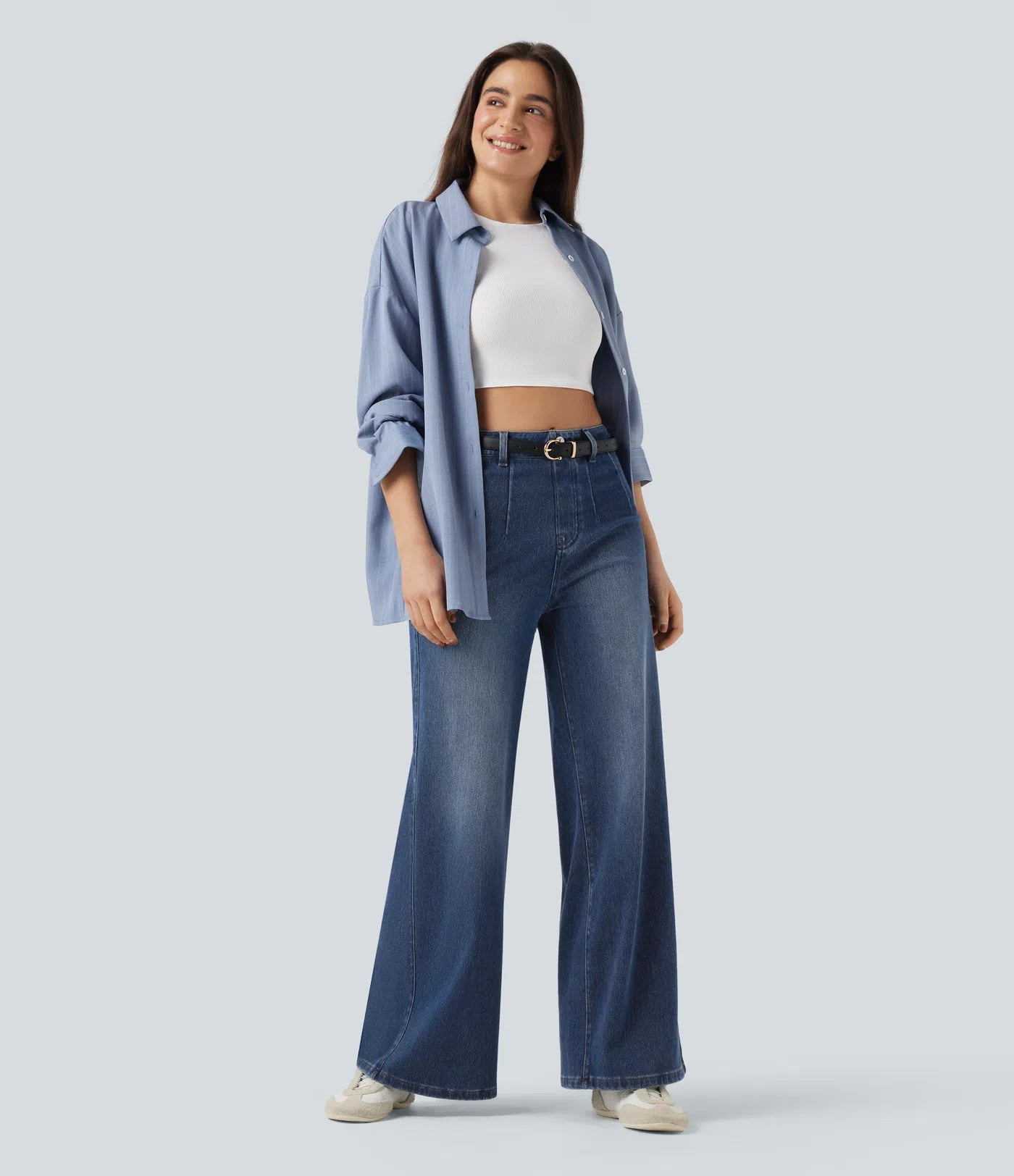 Aurella Flex™ Komfort-Jeans mit mittlerer Taille, Bauchkontrolle und Wide Leg