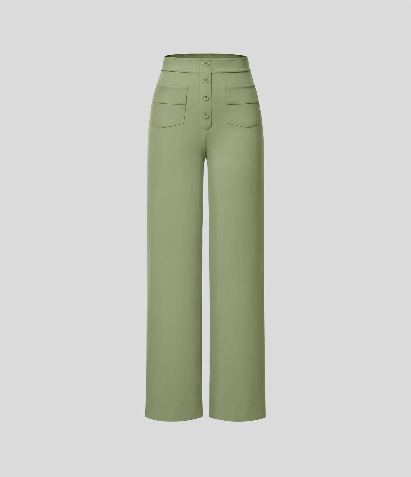 Aurella Flex™ Lässige Stoffhose mit hohem Bund und mehreren Taschen und geradem Bein
