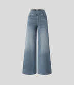 Aurella Flex™ Baggy Jeans aus gewaschenem Stretch-Denim mit hohem Bund und weitem Bein
