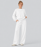 Aurella Ease™ – Lässige Hose mit mittelhohem Bund, Seitentaschen, Kordelzug und geradem Bein