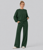 Aurella Ease™ – Lässige Hose mit mittelhohem Bund, Seitentaschen, Kordelzug und geradem Bein