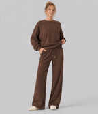 Aurella Ease™ – Lässige Hose mit mittelhohem Bund, Seitentaschen, Kordelzug und geradem Bein