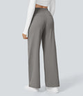 Aurella Flex™ Dehnbare Stoffhose mit hohem Bund, Seitentaschen und geradem Bein