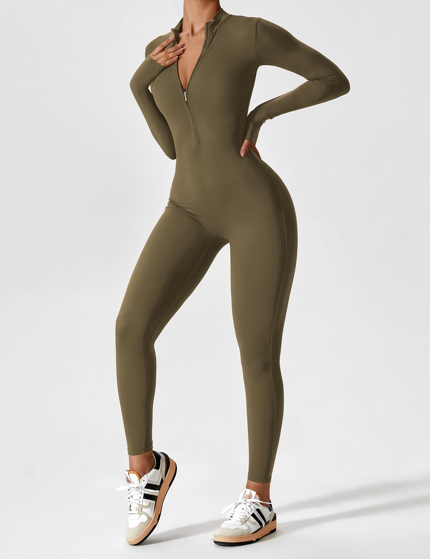 Aurella UltraSculpt™ - Longsleeve Reißverschluss Jumpsuit