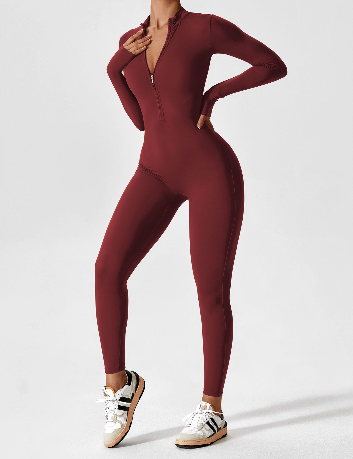 Aurella UltraSculpt™ - Longsleeve Reißverschluss Jumpsuit