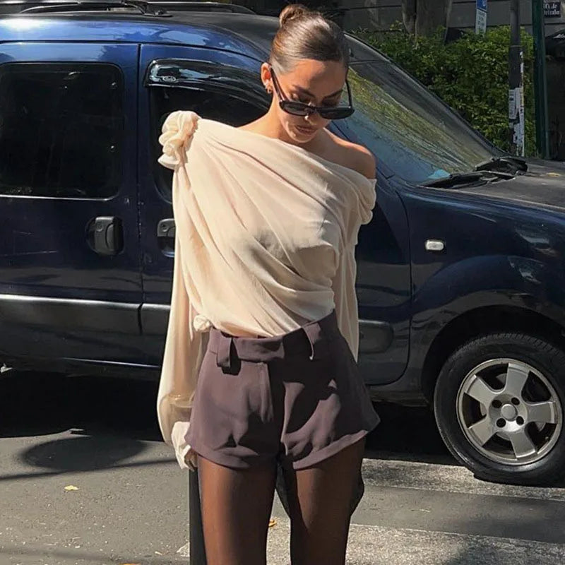 One-Shoulder Bluse