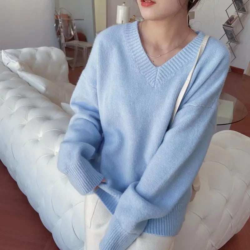 V-Strickpullover