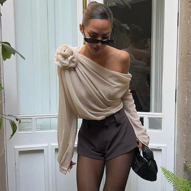 One-Shoulder Bluse