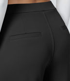 Aurella Flex™ Dehnbare Stoffhose mit hohem Bund, Seitentaschen und geradem Bein