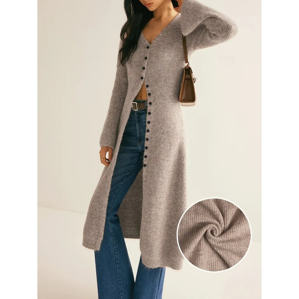 V-Ausschnitt Strickkleid