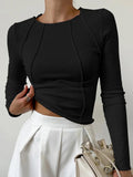 Contrast Trim Longsleeve Hauren Schwarz S 