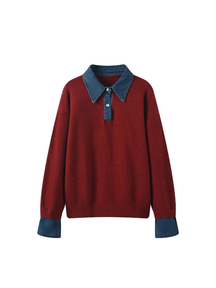 Layered Knit Hauren Rot M 