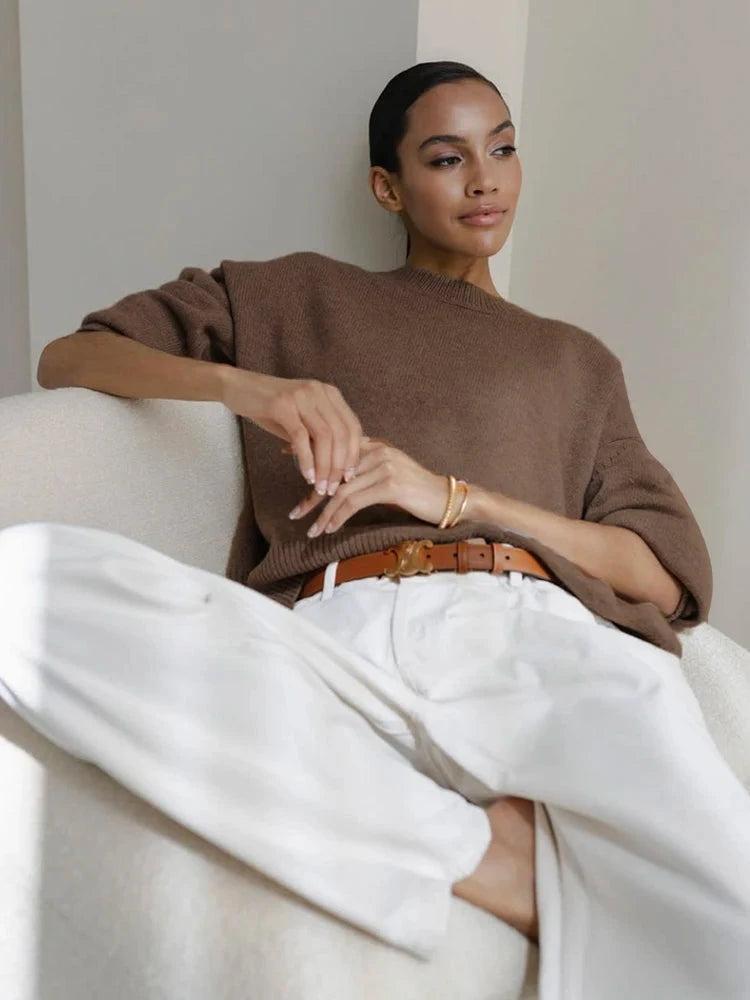 O-Neck Knit Hauren Braun One Size 