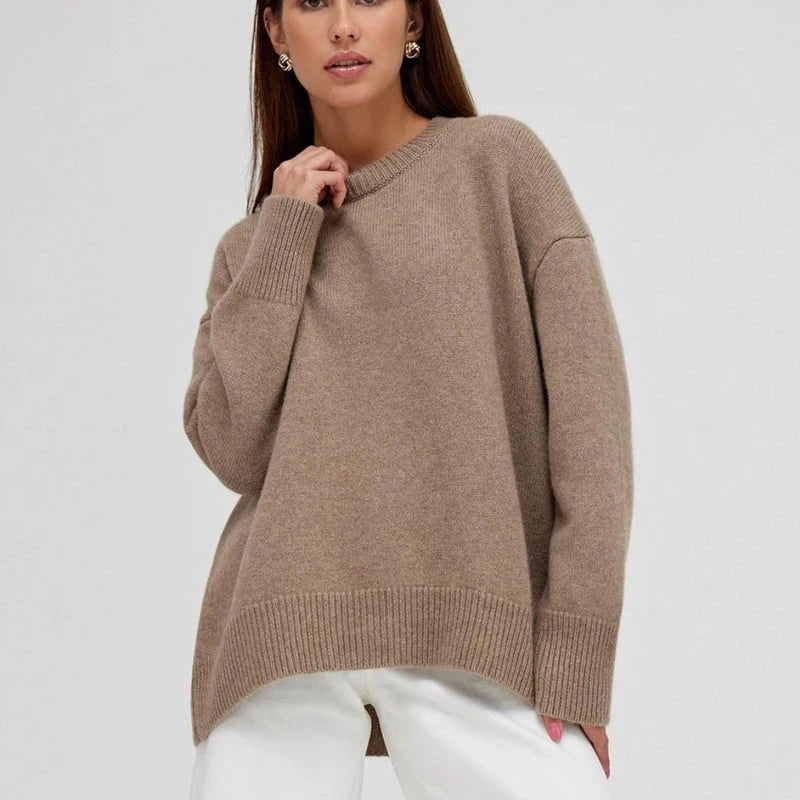 O-Neck Knit Hauren Dunkelkhaki One Size 
