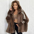 Plush Zip Jacket Hauren Braun XXXL 
