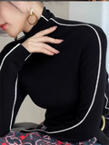 Stripe Rollkragen Hauren Schwarz M 