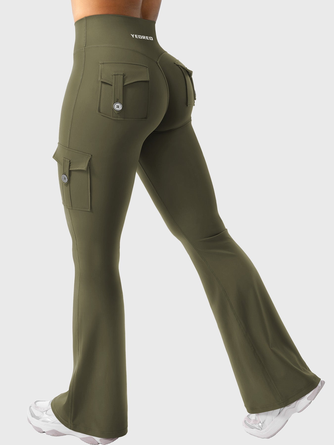 Aurella Hedda™ Flared Leggings aus 4-Wege-Stretch mit hohem Bund und ausgestelltem Bein